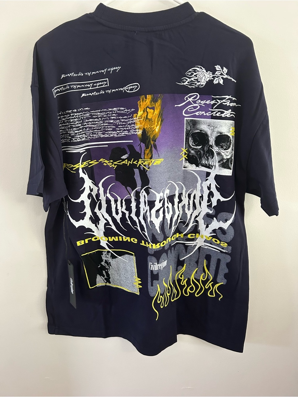Men’s Size Medium Civil Regime "Watch Us Burn" American Classic Tee Dusk Blue